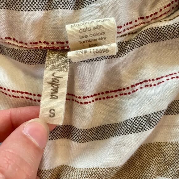 Japana Striped White Button-up Shirt Dress Womens Small - Picture 13 of 16